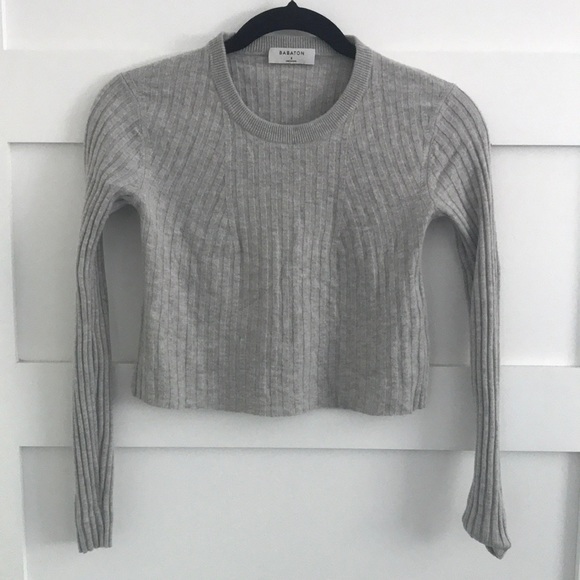 Aritzia babaton cropped grey wool sweater size S - Picture 1 of 6